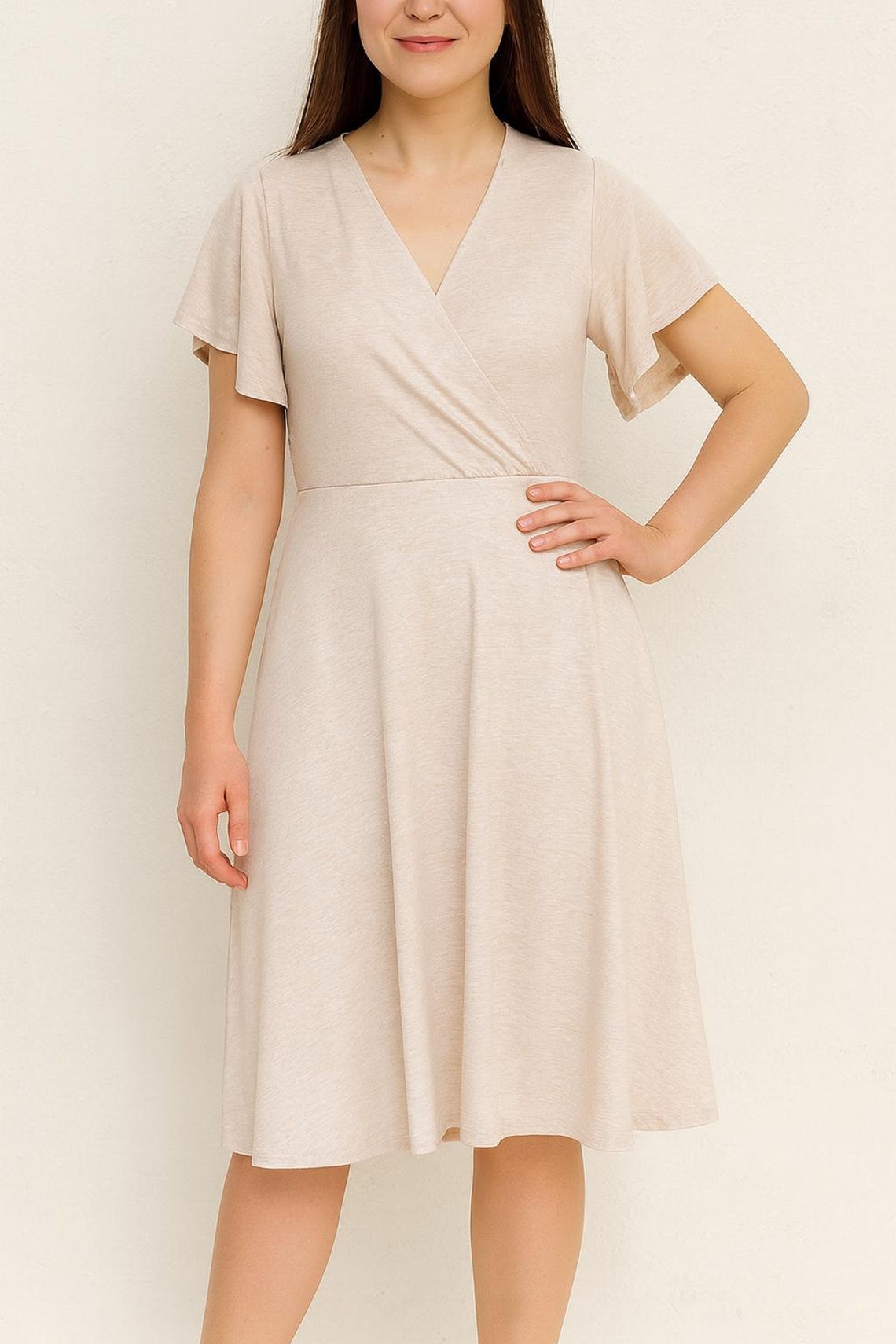 Circle Dress PDF Sewing Pattern, Surplice Neck Dress Sewing Pattern ...