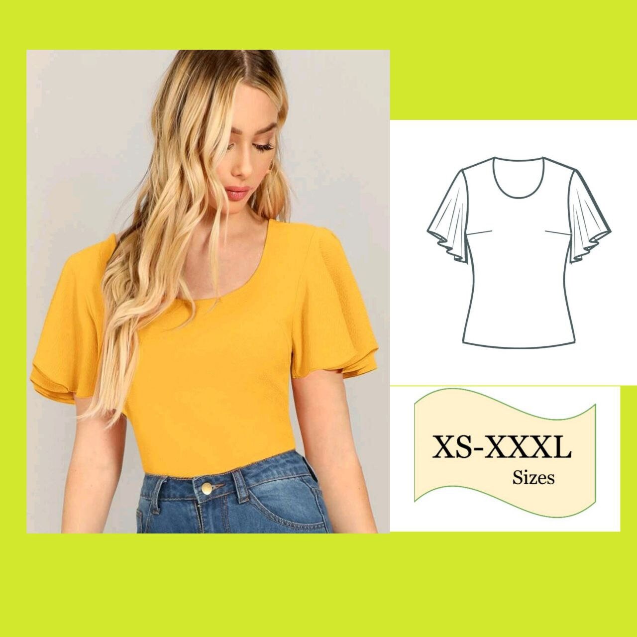 PDF Top Pattern/ PDF Sewing Pattern/ Butterfly Sleeve Top - Etsy UK