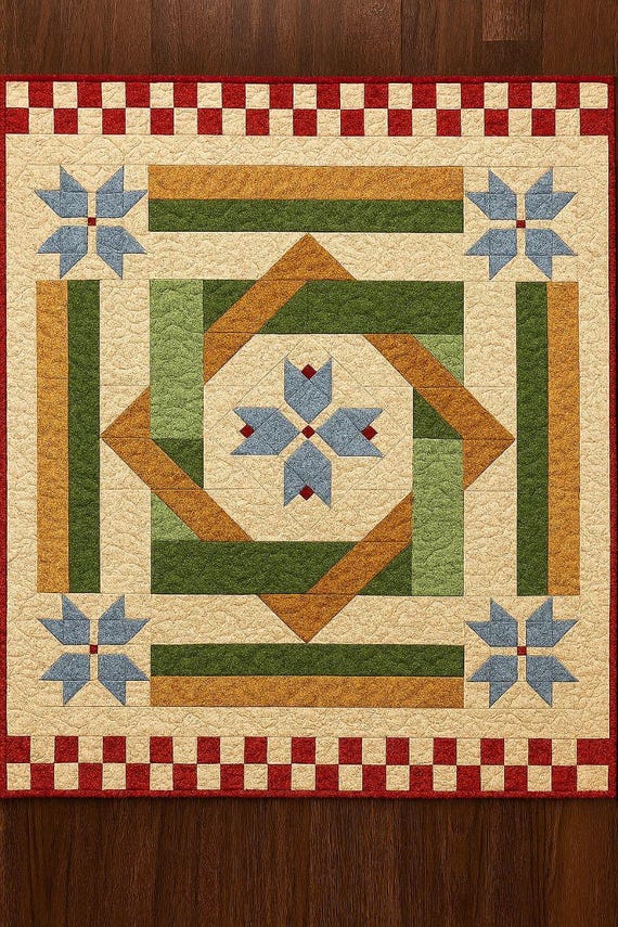 PDF Five Tulips Quilt Pattern, PDF Quilt Pattern, Twin Size Bed Quilt Pattern, Quilt Pattern PDF, Quilting Tutorials, Digital Quilt Pattern