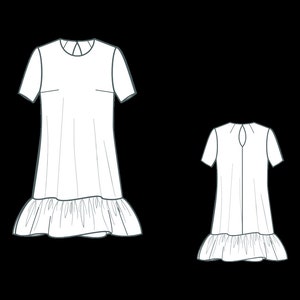 ruffle dress pdf sewing pattern with pdf sewing instruction/ summer dress pattern/ short sleeve dress/ pdf sewing pattern Dress, Tunic Patte