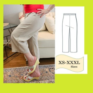 Capri Pants PDF Sewing Pattern, Capris Patterns for Women, Pants Sewing Pattern, Trousers PDF Sewing Pattern, Sewing Pattern Pants, Cropped