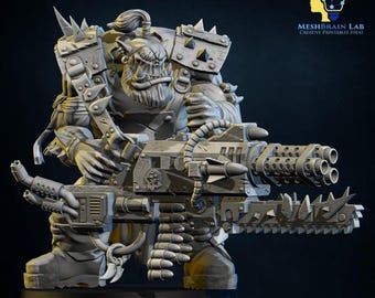 Pirat Ork Mit Big Bada Boom Waffe 2 | Orks | 32mm | Meshbrain Labs