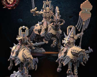 28 mm Skull Collector Knights Command | Chaos | Proxy | Tafelblad | Wargamen | Lost Kingdom-miniaturen