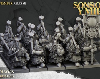 Dwarf Kings Guard | Sons of Ymir | Dwarves | Proxy | Tabletop | Wargaming | Highland Miniatures