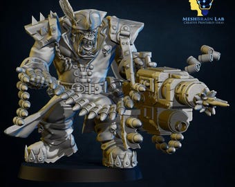 Pirat Ork Mit Big Bada Boom Waffe 1 | Orks | 32mm | Meshbrain Labs
