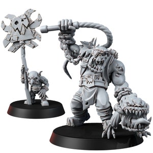 Orc Herder and Goblin Sidekick | Ork | Proxy | Tabletop | Wargaming | Malicious Mini&#39;s