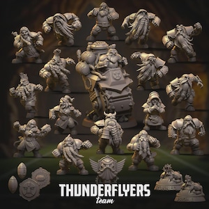 ThunderFlyers Team | Blood | Fantasy Football | Bowl | Dwarf Team | Punga Miniatures