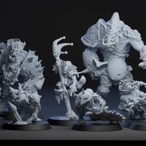 Wasteland Ruffians Star Players | Blood | Fantasy Football | Bowl | Goblin | Orc| Star Players| Brutefun Miniatures