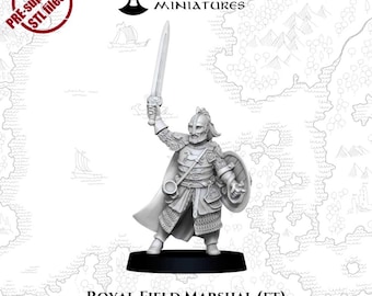 28mm Royal Field Marshal (ft) | Humans | Proxy | Tabletop | Wargaming | Unreleased Miniatures