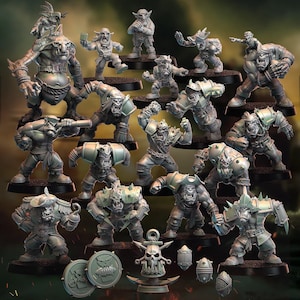 Baorcudas Orc Team | Blood | Fantasy Football | Bowl | Black Orcs | Punga Miniatures