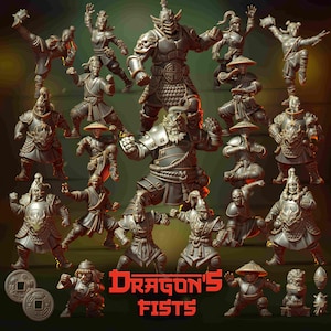 Dragon&#39;s Fist Team | Blood | Fantasy Football | Bowl | Human Team | Punga Miniatures