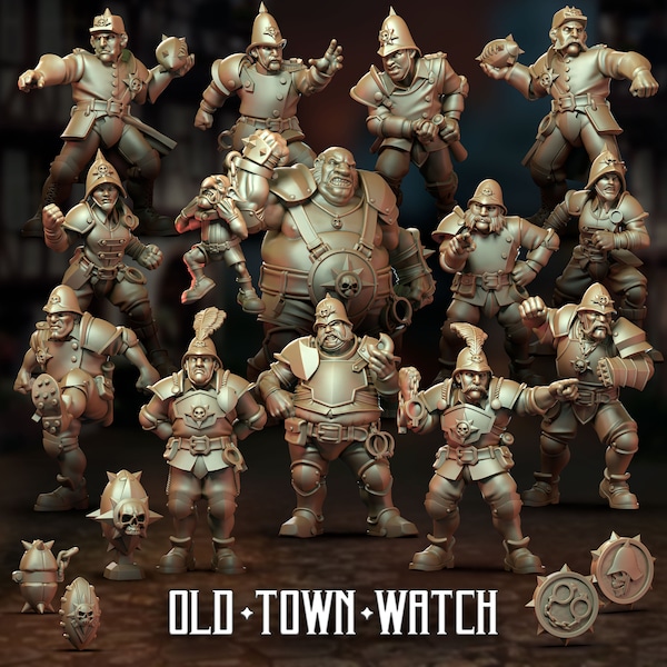 Human Old Town Watch Team  | Fantasy Football | Punga Miniatures