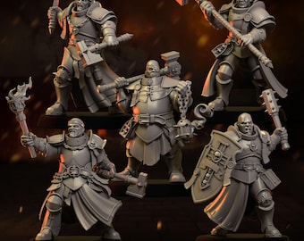 Sacerdotes guerreros / Miniaturas de fantasía / DnD / Escaramuzas de mesa / Bandas de guerra / Miniaturas de Punga