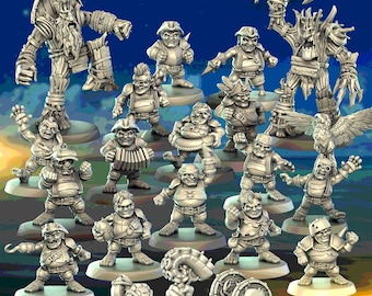 Hungriges Piranhas-Team | Fantasie Fußball | Halbling Gespann | Punga Miniaturen
