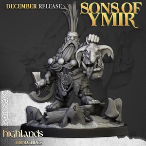 Dwarf Troll Seeker | Sons of Ymir | Dwarves | Proxy | Tabletop | Wargaming | Highland Miniatures