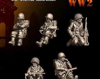 28mm US Army Tank Riders | WW2 | 3D Breed Miniatures | United States