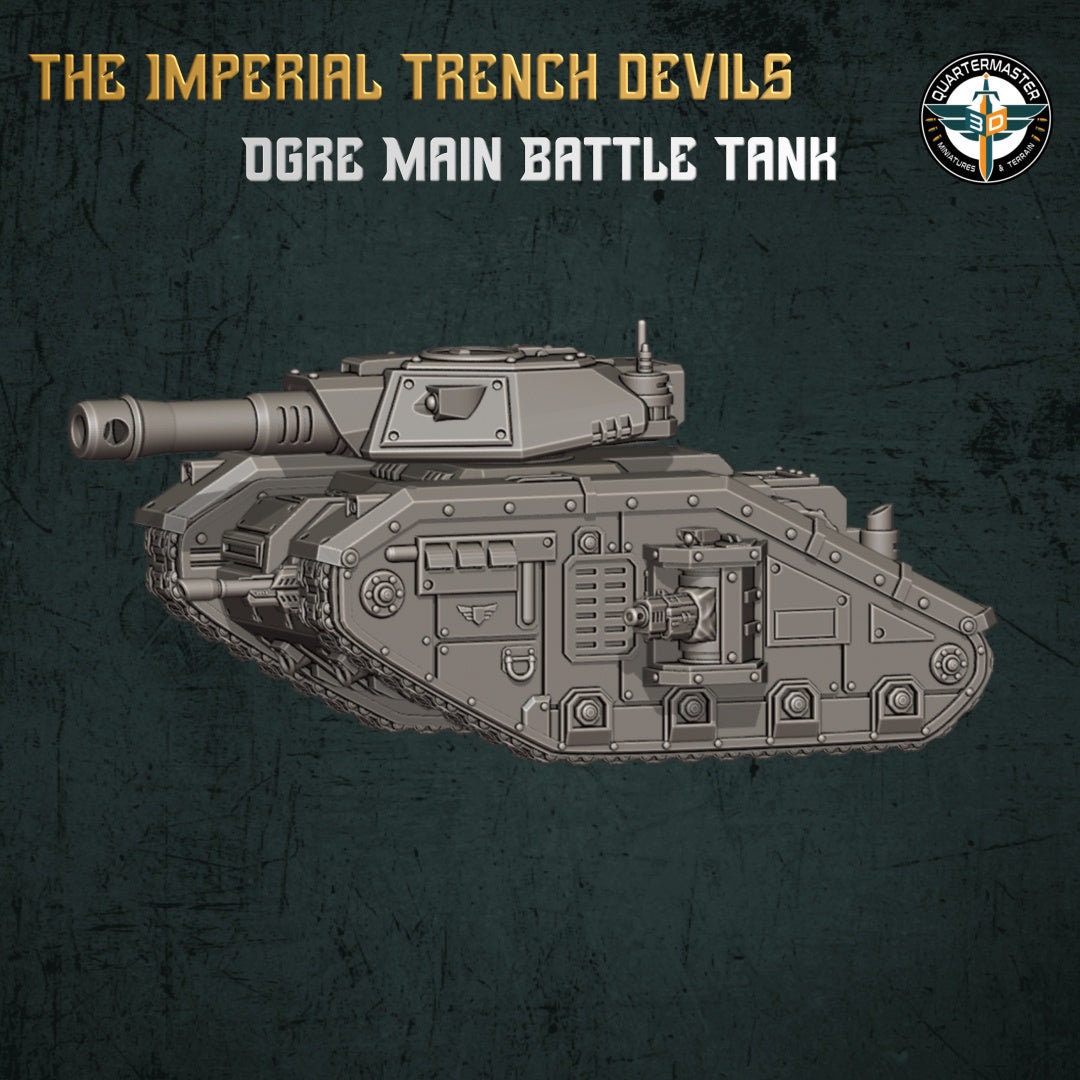 28mm Ogre Battle Tank | Guard | Proxy | Tabletop | Wargaming | 3D Quartermaster