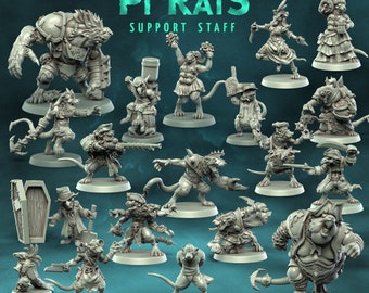 Personal de apoyo de Pi'Rat / Fútbol Fantasy / Equipo Rat / Punga Miniatures