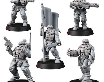 Desert Hawks Command Team | Guard | Proxy | Tabletop | Wargaming | Red Pilgrim Miniatures
