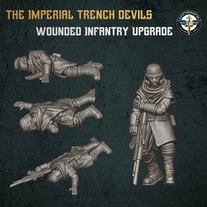 Sezione di fanteria ferita da 28 mm / Guardia / Proxy / Da tavolo / Wargaming / Quartiermastro 3D