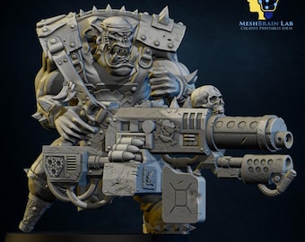 Pirat Ork Mit Big Bada Boom Waffe | Orks | 32mm | Meshbrain Labs