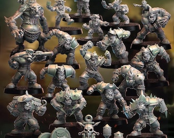 Baorcudas Ork Team | Fantasie Fußball | Ork Gespann | Punga Miniaturen