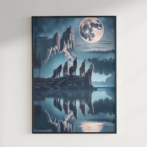 Wölfe heulen den Mond an