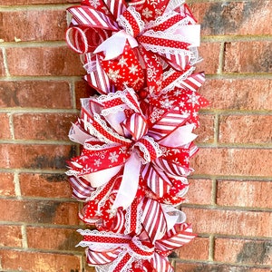 Christmas Snowflake Swag: Red and White Peppermint Decor