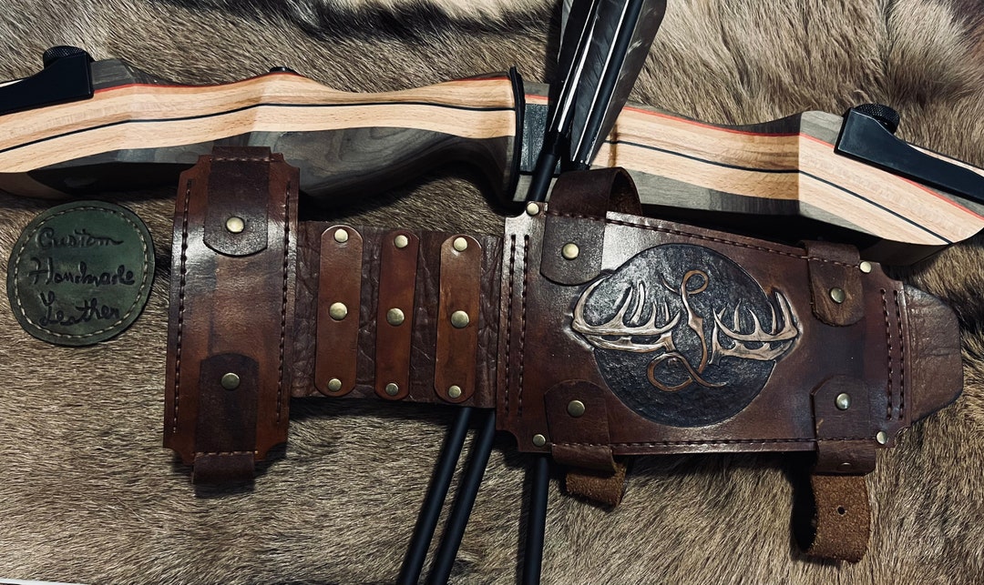 1 Pack Archery Arm Guard, Archery Bracer/Archery Cowhide Leather Forearm Protector W/Bow Range With 3-Strap Buckles, Arm Guard For Archer Hunter