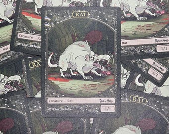 X4 Magic The Gathering Rick and Morty Rat Tokens - Rat Boss