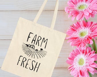 Sac fourre-tout Farmers Market réutilisable en toile Sac à provisions Farmers Market fourre-tout réutilisable d'épicerie Cadeau jardinier Cadeau fermier écologique