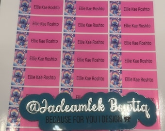 Stitch Ohana Hawaii Custom lables / Pegatina escolares /daycare labels/ school supply stikers/ label name school/materiales escuela