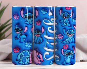 Stitch Ohana Love /12 oz o 20 oz Vaso de sublimación, Bebida de vaso de café, Vaso flaco, bebida fría, bebida caliente