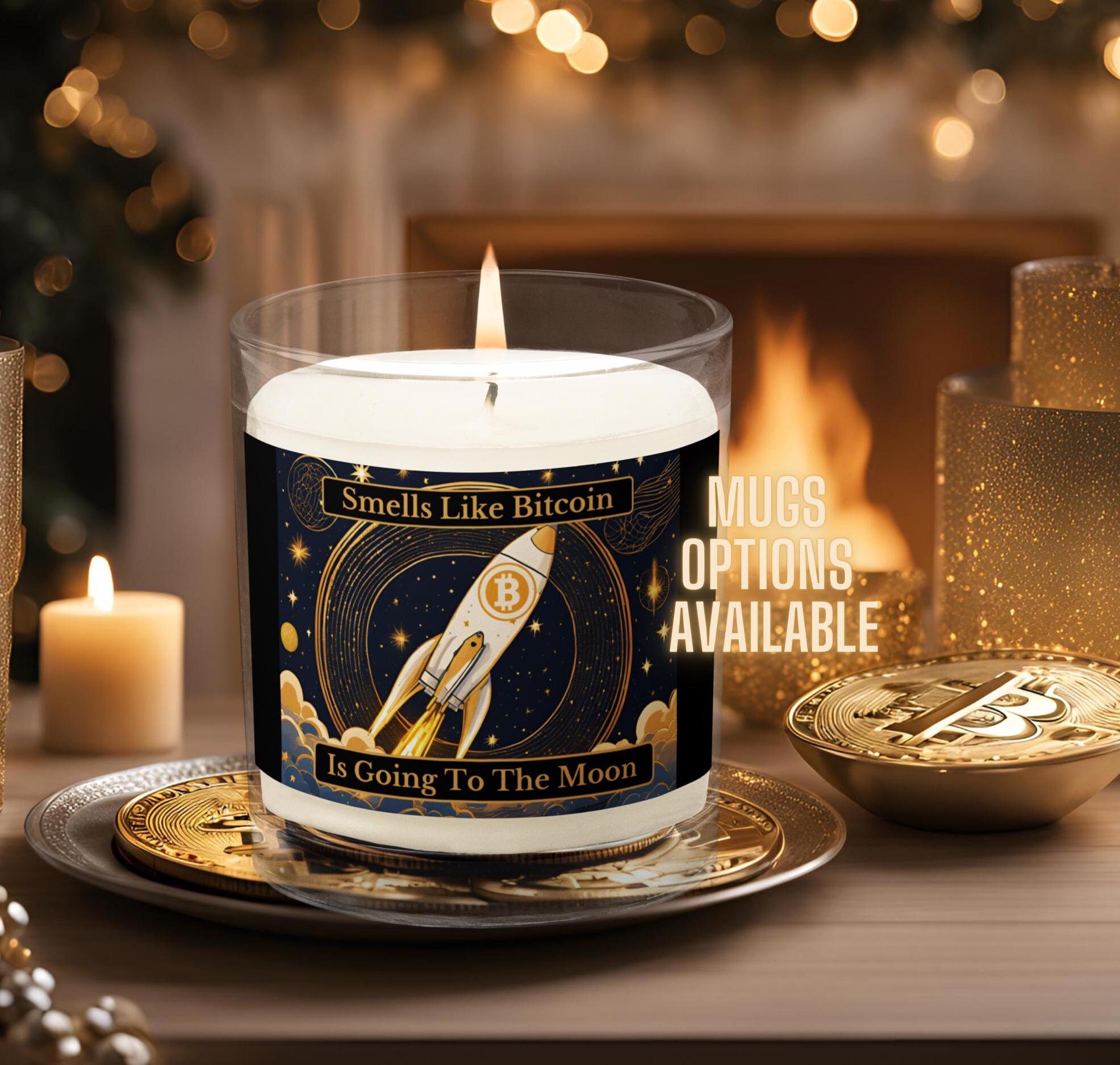 Smells Like Bitcoin is Going to the Moon Set - High Quality Glass 100%  Natural Soy Wax Candle - Etsy