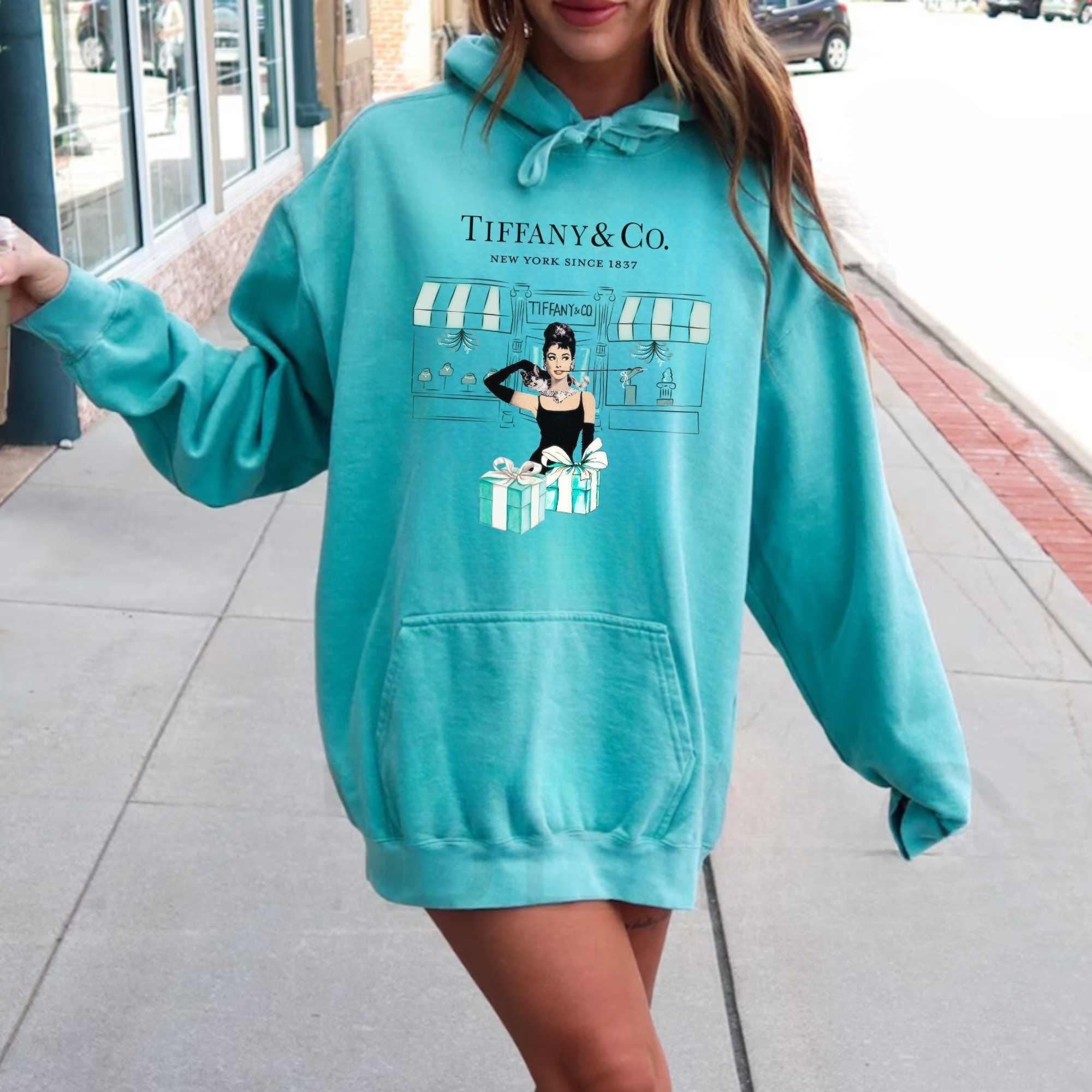 Breakfast at Tiffany s Audrey Hepburn Hoodies Hooded Sweatshirt tiffany and Co Bridal Shower Gift Sweater Tiffany s Bachelorette Party Etsy