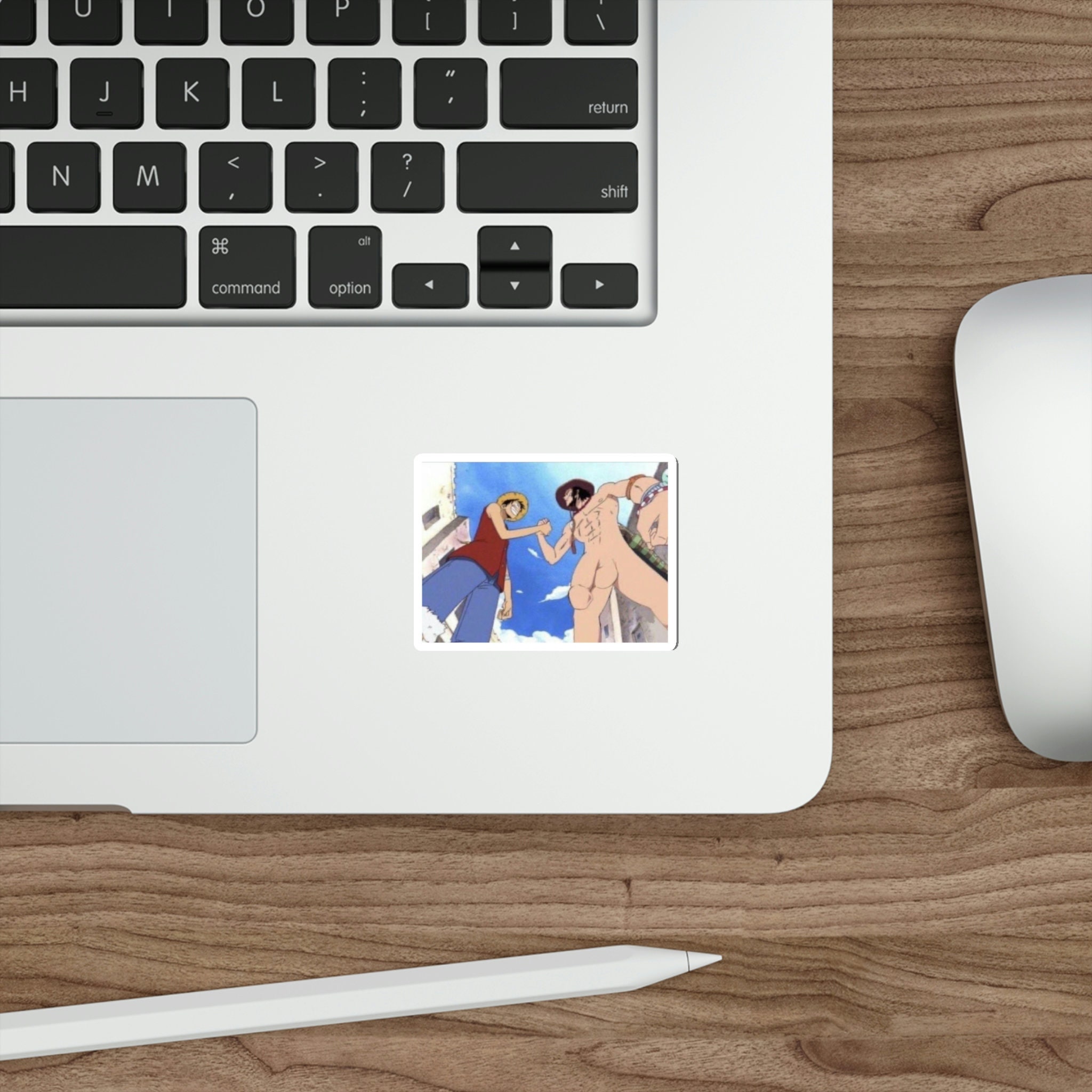 Luffy Ace Handshake One Piece Meme Naked Diecut Stickers Etsy Australia