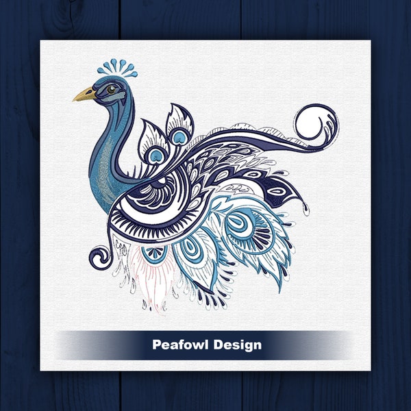 Peafowl Embroidery Design. In the hoop Machine Embroidery design. Instant download emb machine files. PES Embroidery Patterns. DST. HUS. Exp