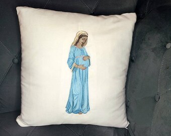 Pregnant Mary 18 inch throw pillow