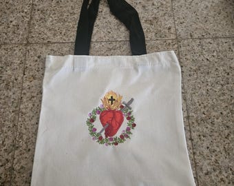 Holy Family Hearts canvas bags