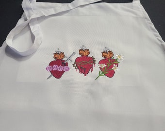 Hearts of the Holy Family white apron
