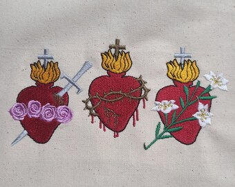 Hearts of the Holy Family canvas bag