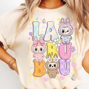 Pacote de Cliparts de Bonecas Labubu Chibi: PNGs Kawaii para Artesanato DIY (Download Instantâneo)