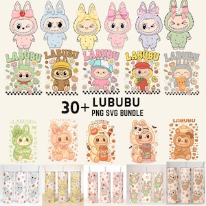 30 Labubu PNG Clipart Bundle – Kawaii Labubu Monster Prints for Cricut, Sublimation, Digital Download, Stickers, Commercial Use PNG Pack