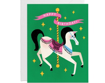 Carousel Horse Birthday Card