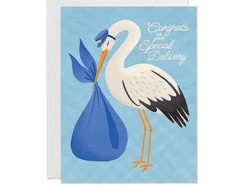 New Baby Greeting Card - Blue