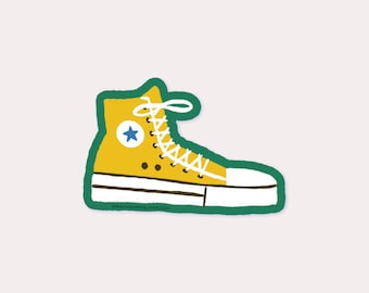 Yellow Sneaker Vinyl Sticker