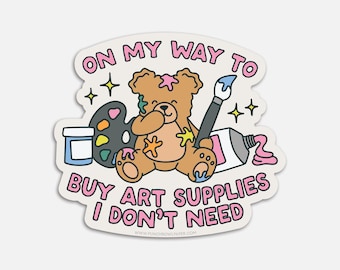 Teddy Bear Art Supplies Vinyl Sticker