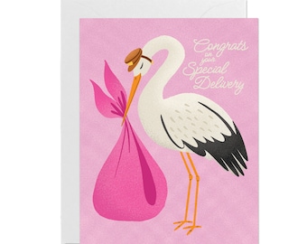 New Baby Greeting Card - Pink