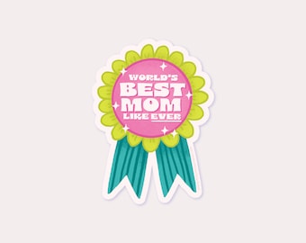 Best Mom Ribbon Vinyl Sticker