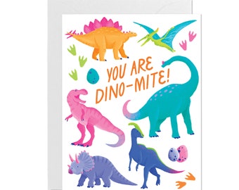 Rainbow Dinosaurs Card